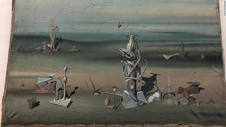 Painting by famed Surrealist Yves Tanguy found in trash container at German airport