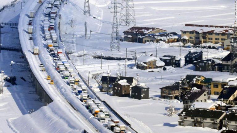 1,000 people stuck overnight in Japan traffic jam stretching 9 miles long