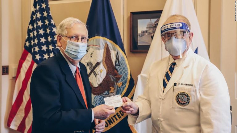 Senate Majority Leader McConnell gets Covid-19 vaccine