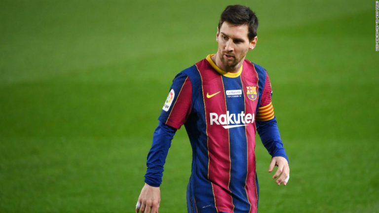 Lionel Messi scores 643rd goal for Barcelona to equal Pele’s record of goals for a single club