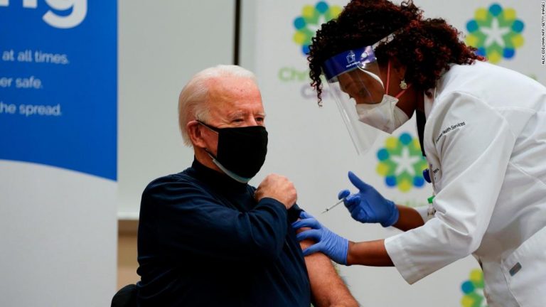 Biden receives first dose of Covid-19 vaccine on live television