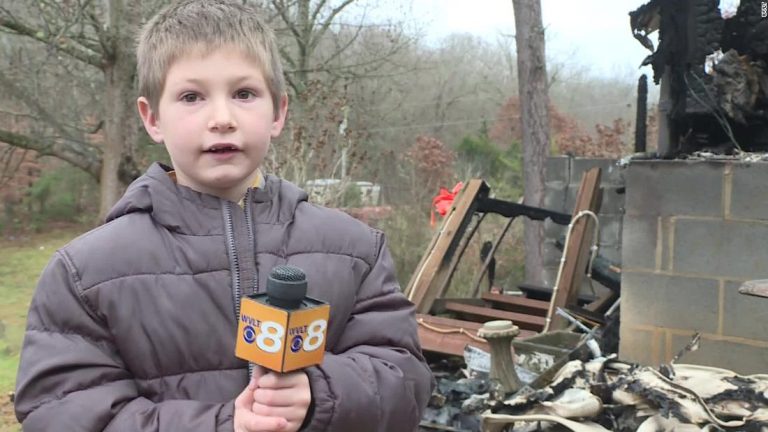 Boy, 7, went back into a burning home to save his baby sister