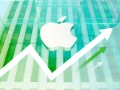 Apple stock nears record high