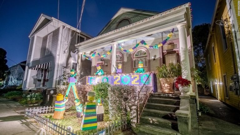 Mardi Gras parades got canceled by Covid-19. So people in New Orleans turned their houses into floats