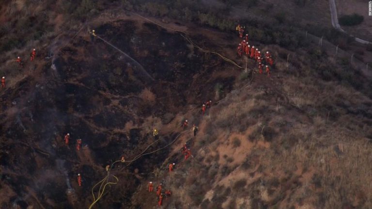 Several people were injured after a small explosion sparked a fire north of Los Angeles