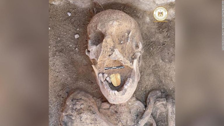 Archaeologists unearth Egyptian mummies with golden tongues