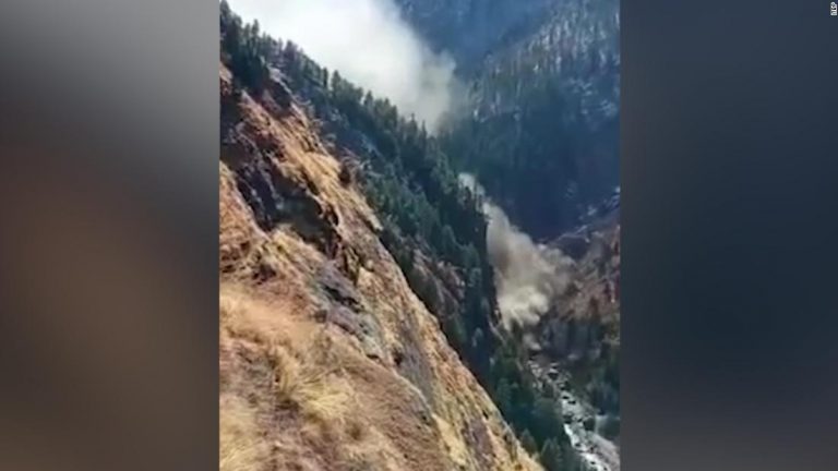 See Himalayan glacier crash into dam