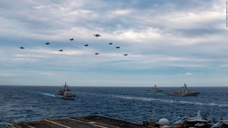 Two US Navy aircraft carriers conduct South China Sea drills