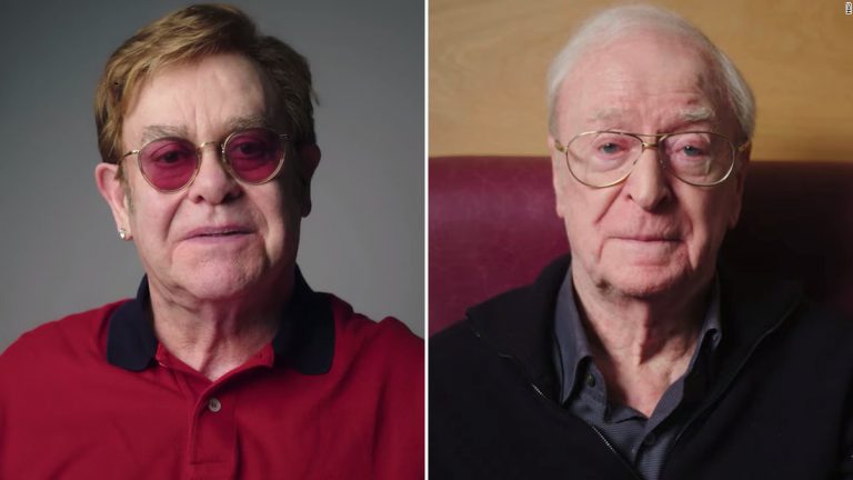 Elton John and Michael Caine star in video encouraging Brits to get vaccine