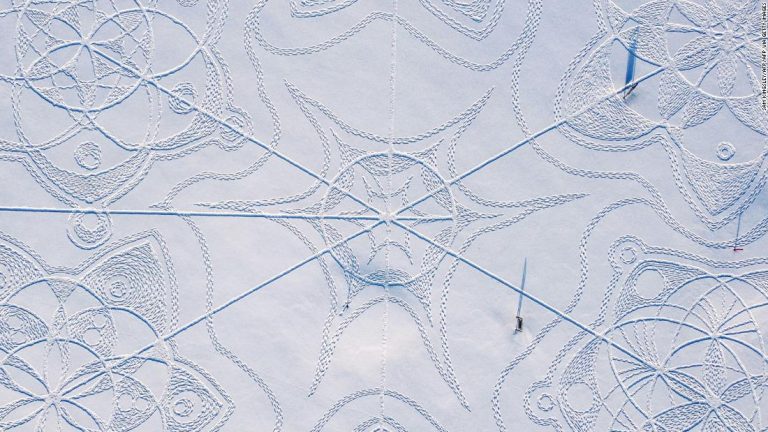 See giant snow artwork from above