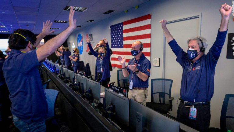 The joy of celebrating a rover landing on Mars