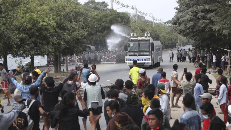 Myanmar police open fire on protesters, leaving at least two dead, say reports