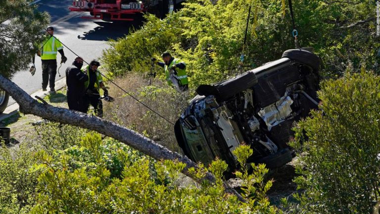 Golf legend required the insertion of a rod, screws and pins to stabilize his leg following his crash