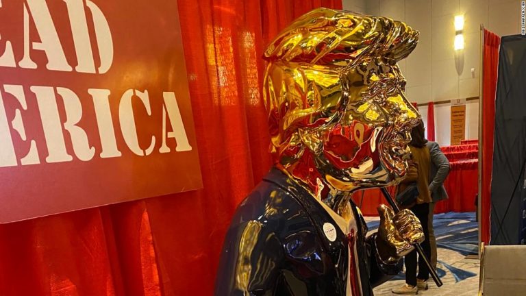 Golden Trump statue turns heads at CPAC