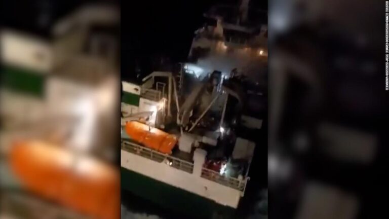 A dramatic rescue saves more than 30 crewmembers from a sinking ship off Nova Scotia