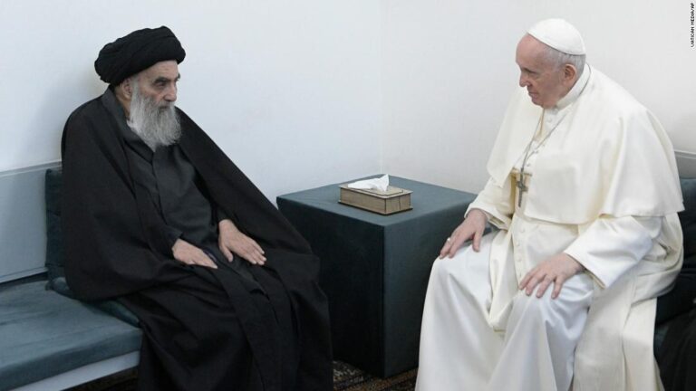 Pope Francis holds historic meeting with revered Shia cleric in Iraq’s Najaf