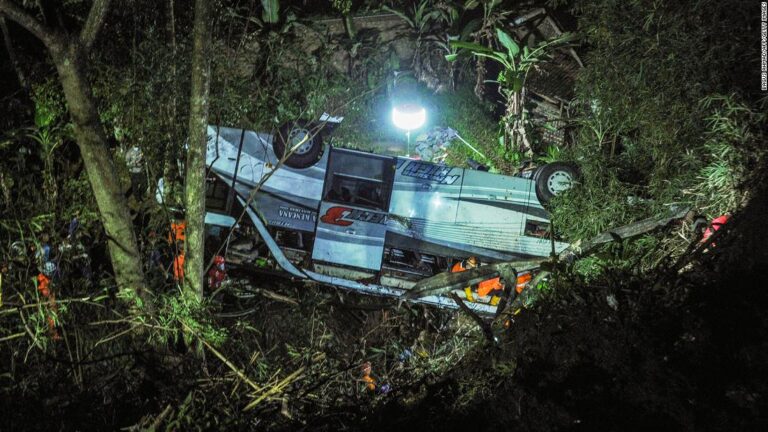 Indonesia bus carrying school children plunges into ravine, killing 27