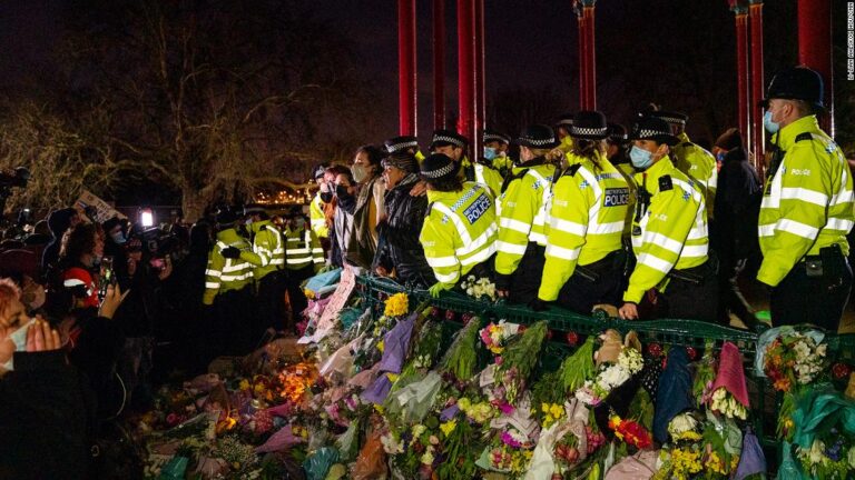 Crowd shouts ‘Shame on you’ as London police break up a peaceful vigil for Sarah Everard