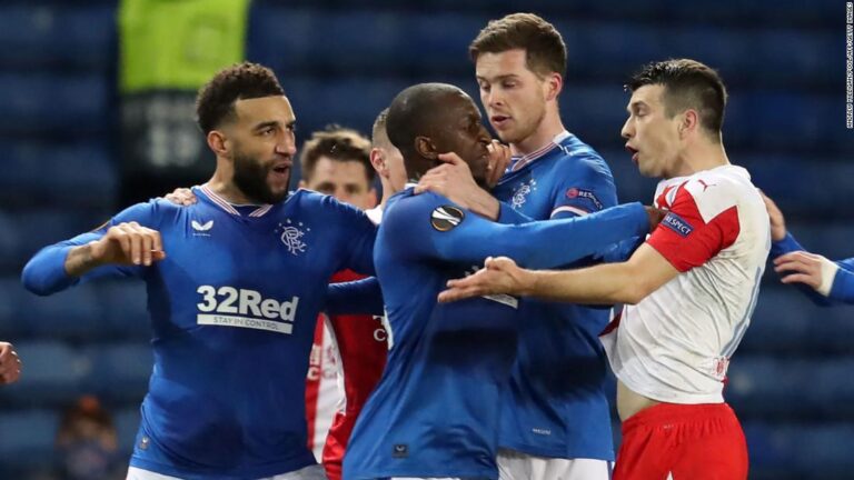 Rangers boss Steven Gerrard calls for action after his player accuses Slavia Prague opponent of racist abuse