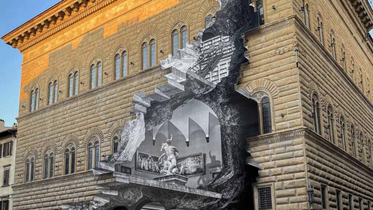 French artist JR unveils a monumental new optical illusion installation in Italy