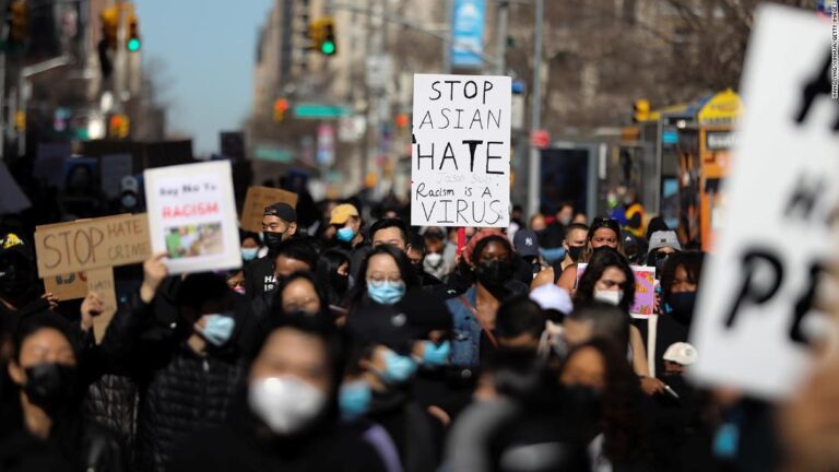 Hundreds gathered across the US to support Asian communities after Atlanta-area spa killings
