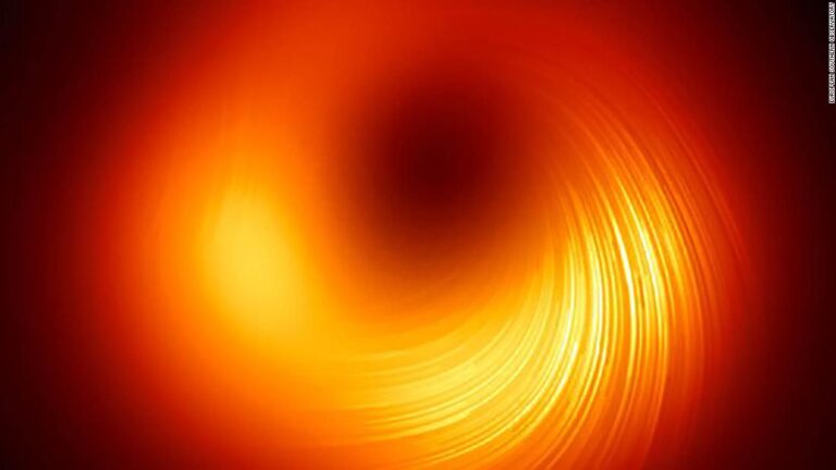New image reveals supermassive black hole’s swirling magnetic field