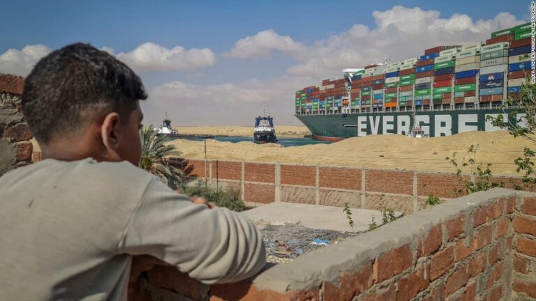Marine traffic websites showed images of the ship away from the banks of the Suez Canal for the first time in seven days