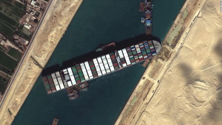 Ship still blocking Suez Canal despite progress freeing the rudder and propeller