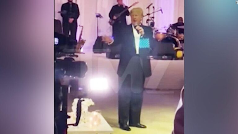 Trump takes mic at a wedding and pushes lies about election