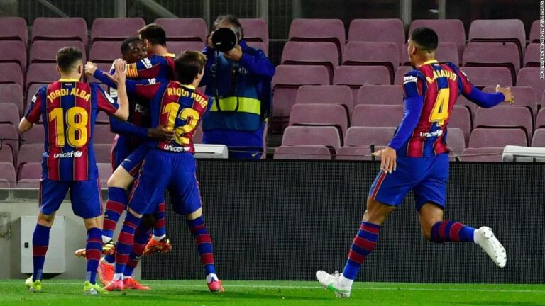 Ousmane Dembele’s late winner moves Barcelona to within touching distance of La Liga summit