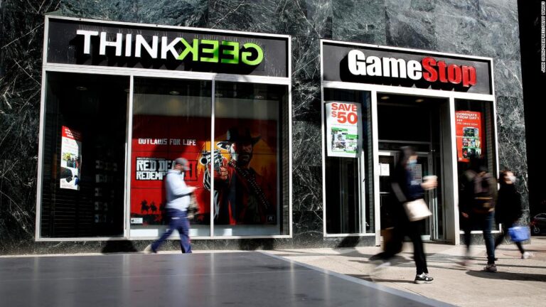 GameStop CEO George Sherman is stepping down, sending the stock soaring