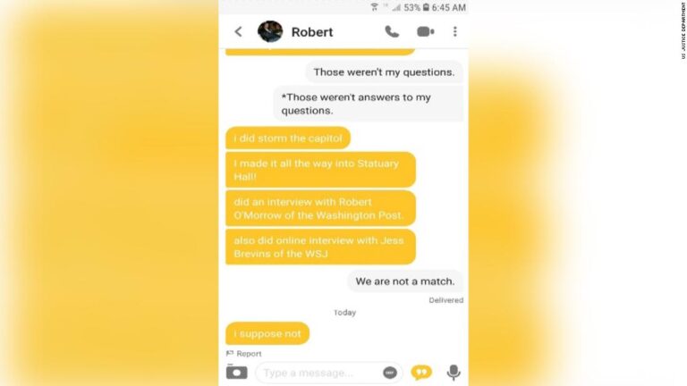 Capitol rioter arrested after being turned in by match on online dating app Bumble