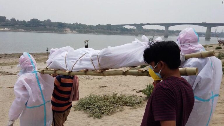 Watch CNN’s report from makeshift crematorium in India