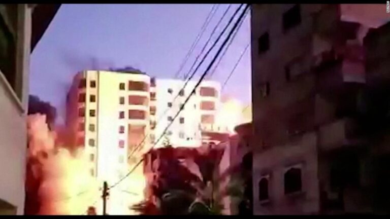 Video shows 13-story tower collapse in Gaza following Israeli airstrikes