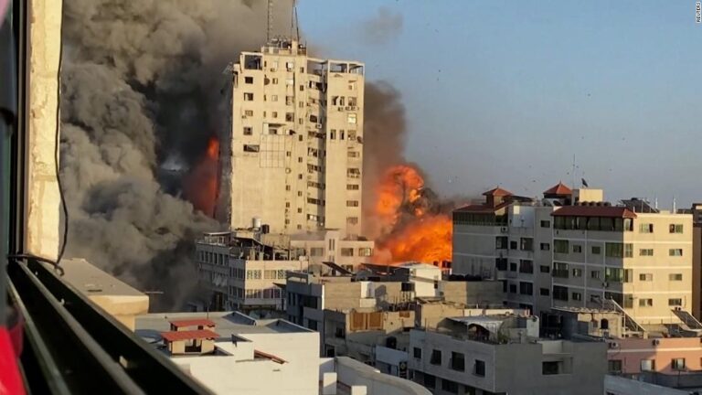Video shows tower collapse after Israeli airstrike