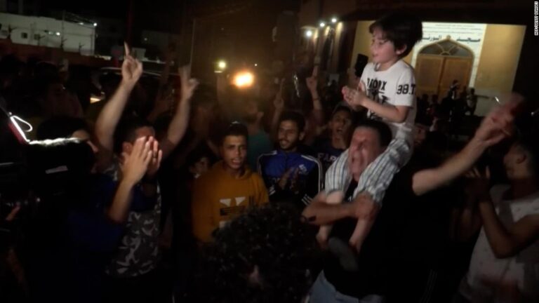 Watch celebrations in Gaza as Israel-Hamas ceasefire takes effect
