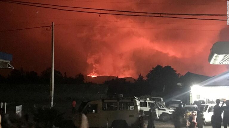 Mount Nyiragongo volcano in eastern Congo erupts