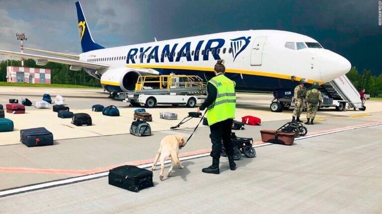 Belarus accused of ‘state-sponsored piracy’ as Ryanair says KGB agents were on diverted plane