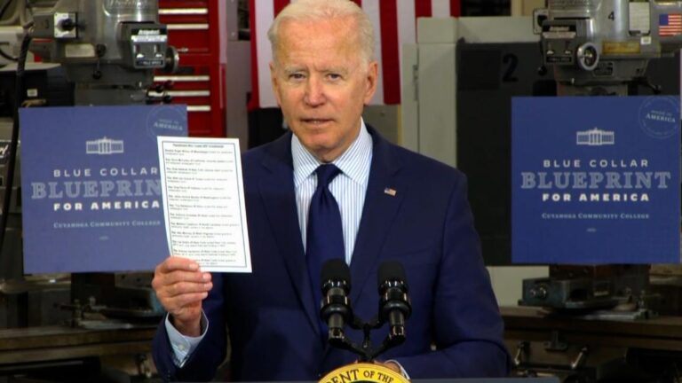 Biden’s list shaming GOP lawmakers draws laughter from the crowd