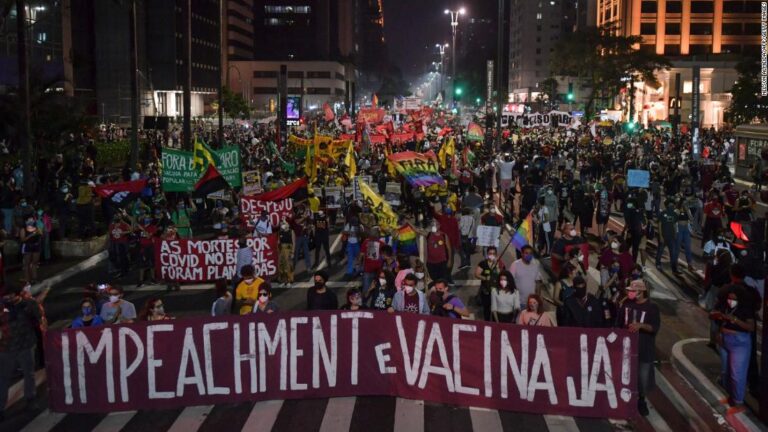 Tens of thousands protest in Brazil demanding Bolsonaro’s impeachment and better vaccine access