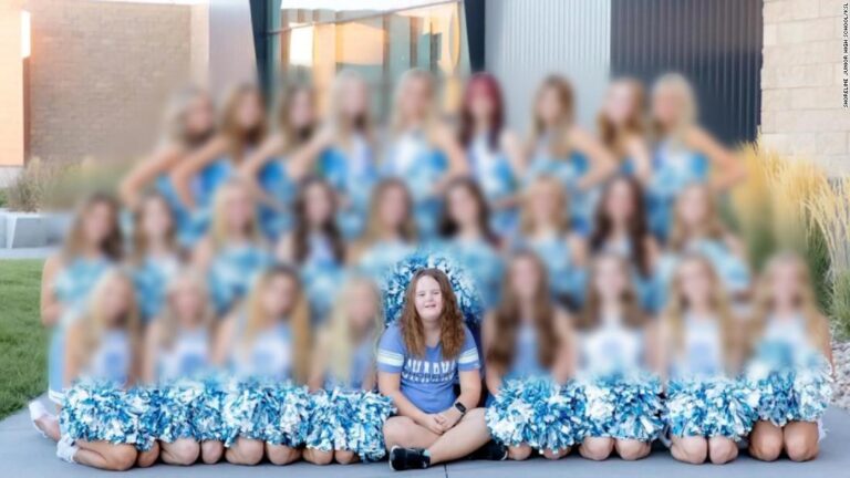 Cheerleading manager with Down syndrome left out of team photo in junior high yearbook