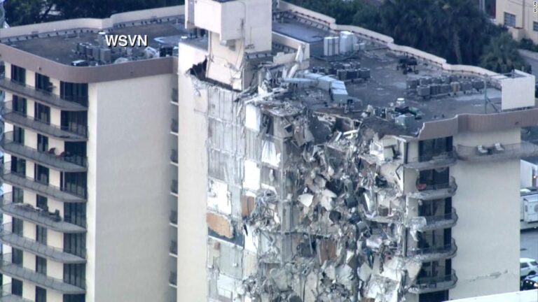 Aerial footage shows aftermath of collapse in Surfside, Florida