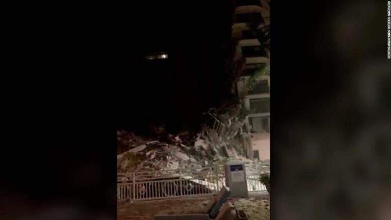 Video shows fallen debris and gushing water in the Surfside condo garage moments before collapse