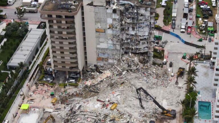 Rescue efforts at a Florida condo building challenged by threat of collapse and an approaching storm