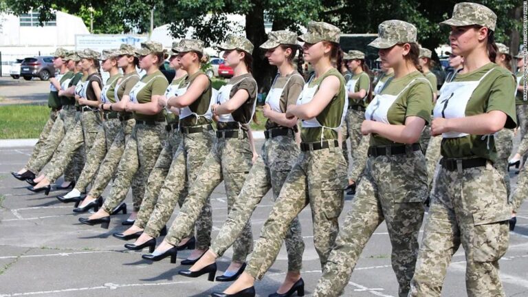 Ukrainian army defends decision to make female soldiers march in high heels