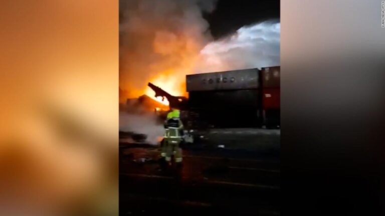 Fire rips through Dubai port after explosion inside ship container