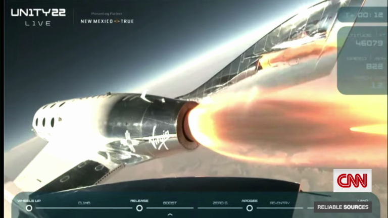 See moment Virgin Galactic boss rockets into space
