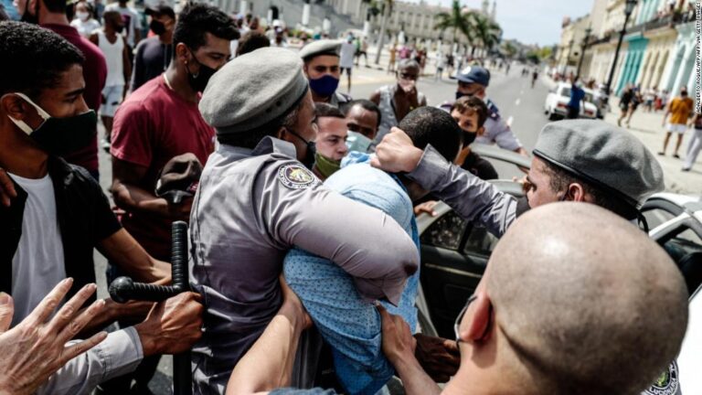 Cubans take to the streets in rare anti-government protests