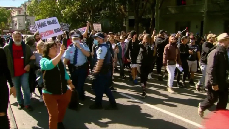 Australian PM calls anti-lockdown protesters ‘reckless’ and ‘self-defeating’