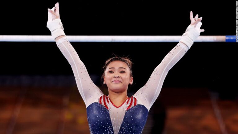 American Sunisa Lee takes gold in all-around gymnastics with Biles cheering from stands